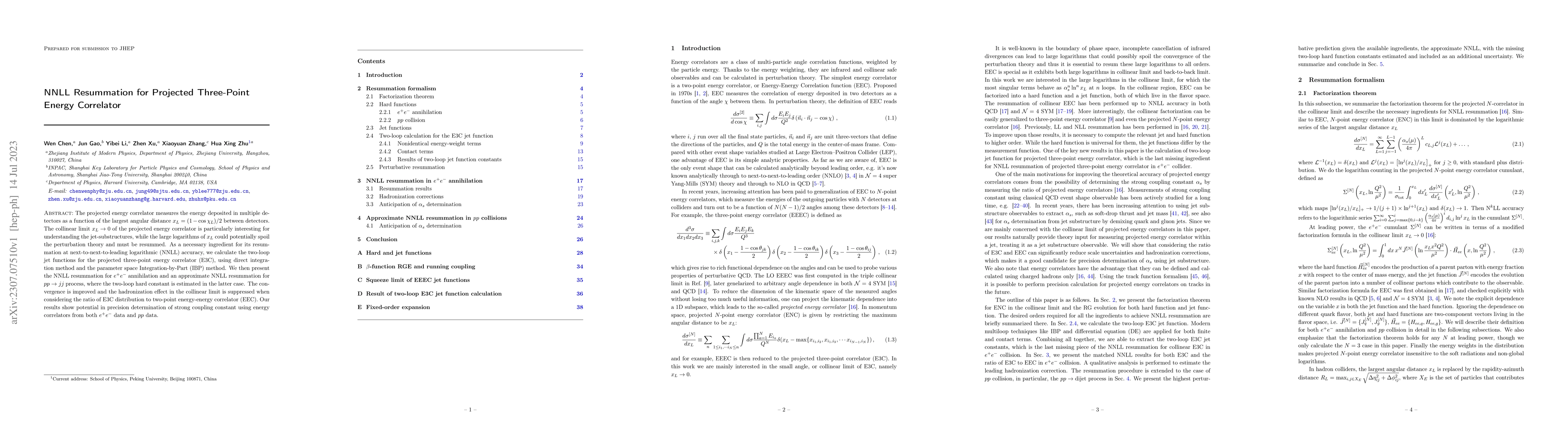 Thumbnail for NNLL Resummation for Projected Three-Point Energy Correlator