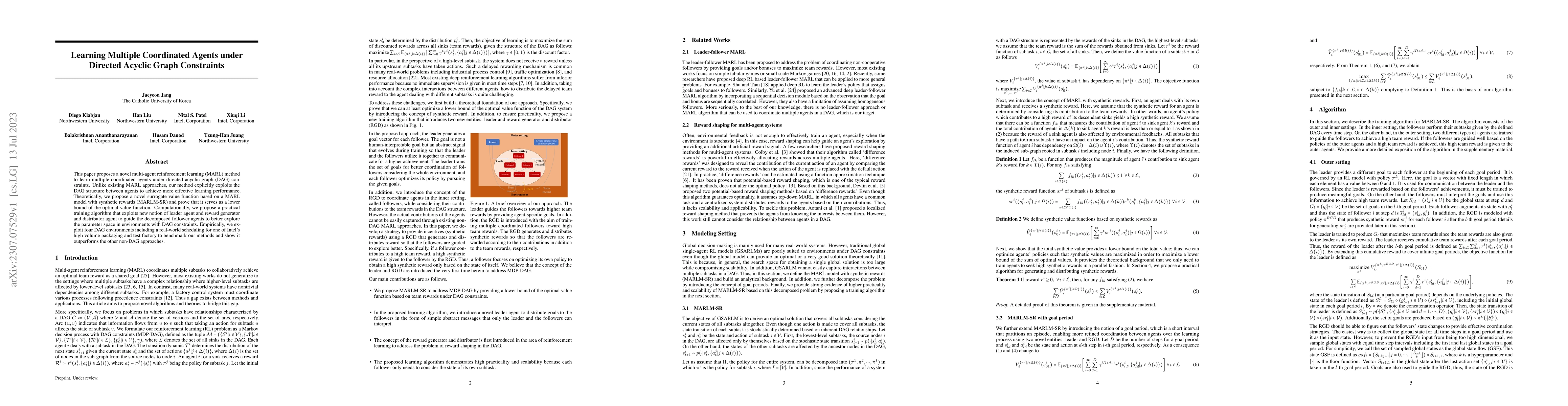 Thumbnail for Learning Multiple Coordinated Agents under Directed Acyclic Graph
  Constraints