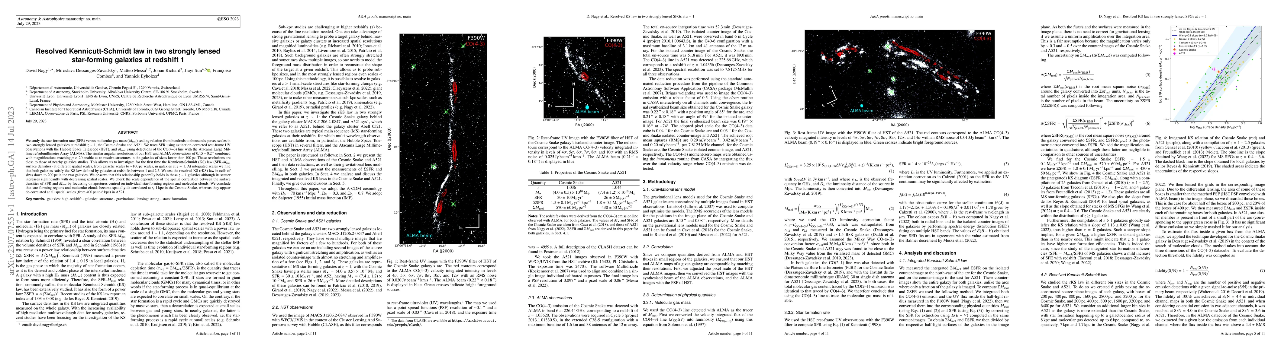 Thumbnail for Resolved Kennicutt-Schmidt law in two strongly lensed star-forming
  galaxies at redshift 1