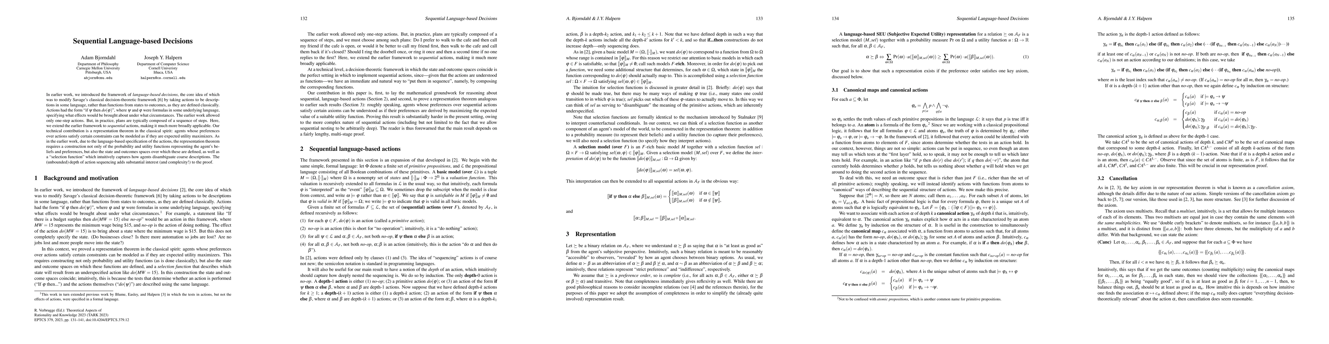 Thumbnail for Sequential Language-based Decisions