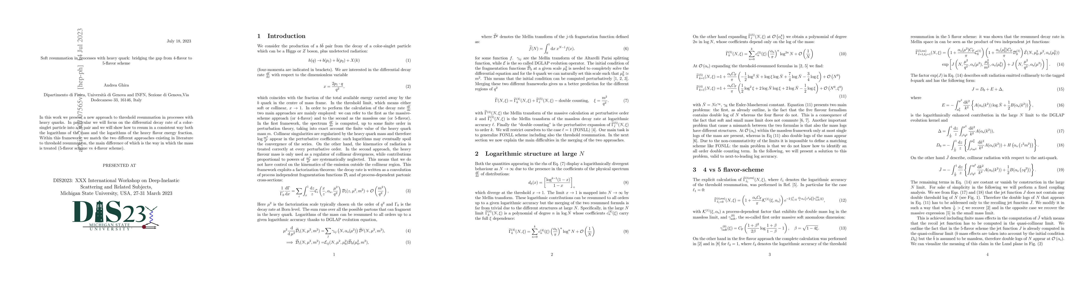 Thumbnail for Soft resummation in processes with heavy quark: bridging the gap from
  4-flavor to 5-flavor scheme