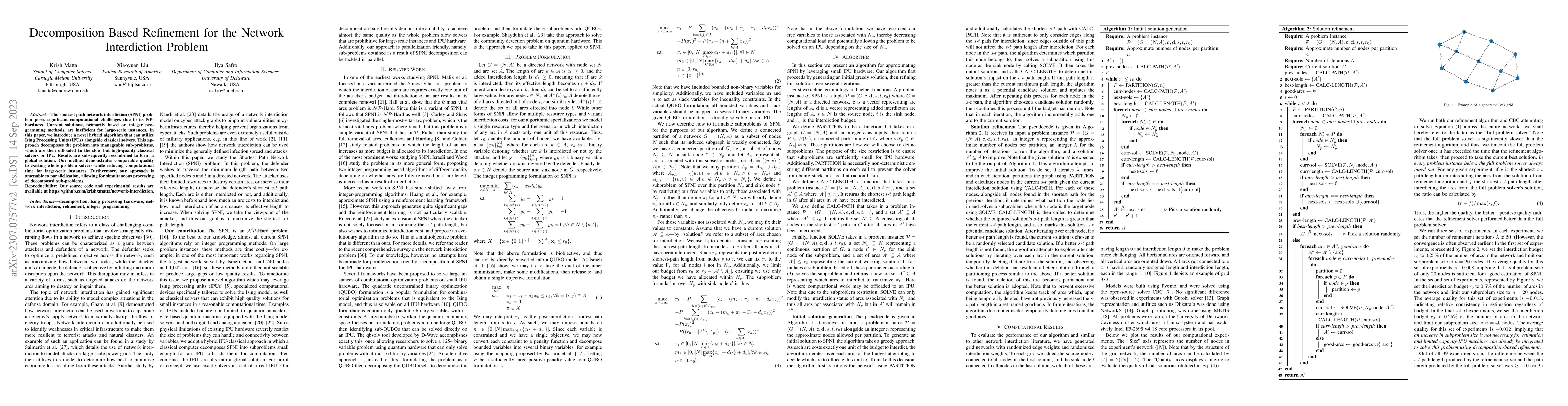 Thumbnail for Decomposition Based Refinement for the Network Interdiction Problem
