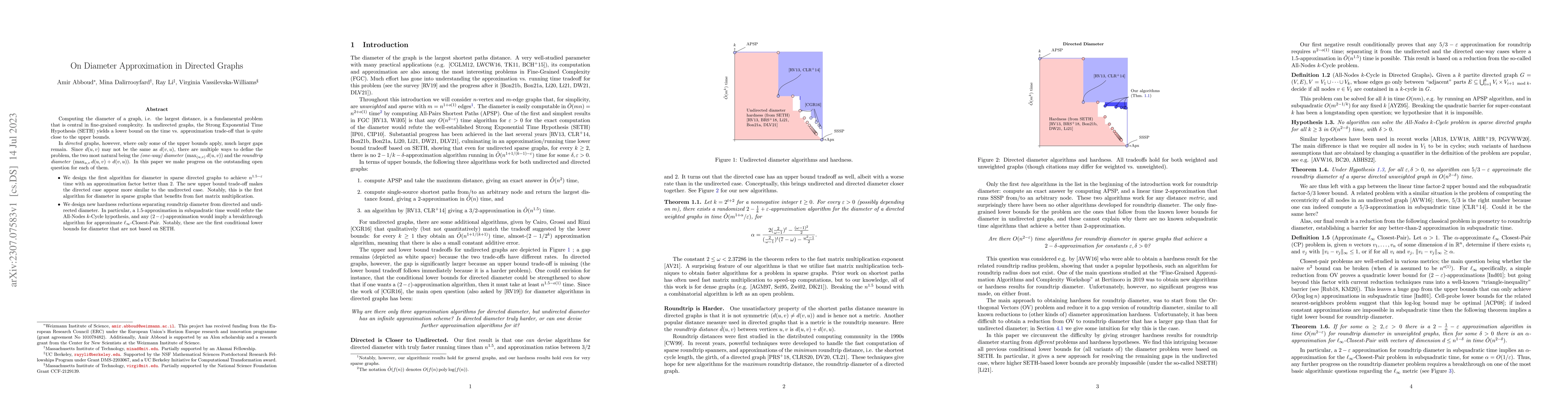 Thumbnail for On Diameter Approximation in Directed Graphs