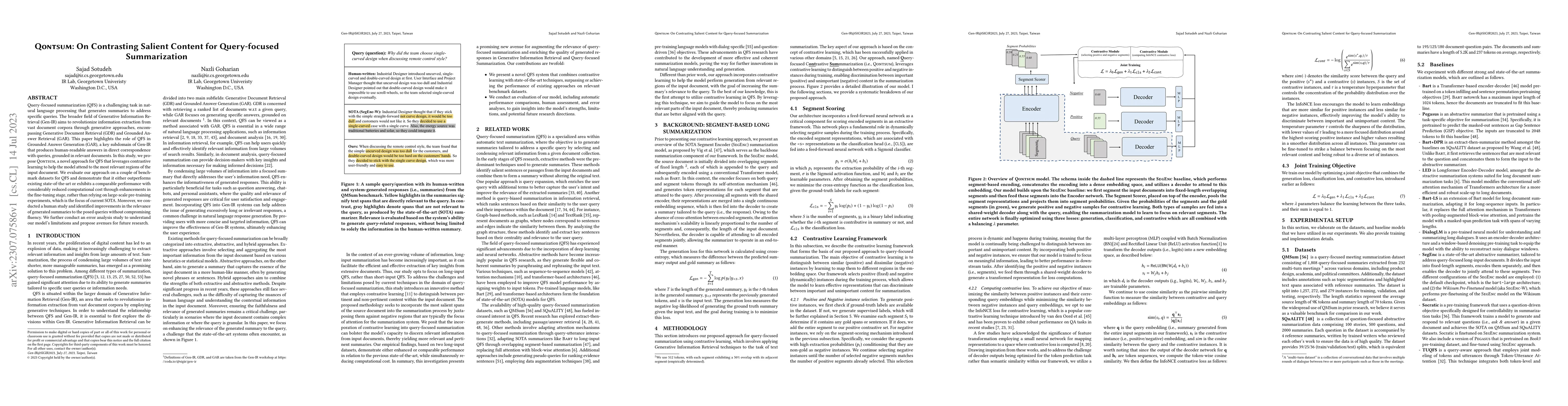 Thumbnail for QontSum: On Contrasting Salient Content for Query-focused Summarization