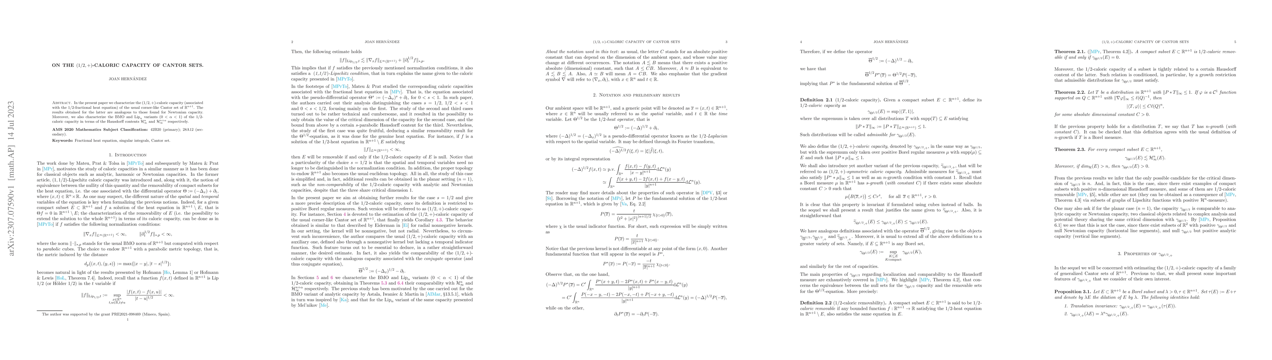 Thumbnail for On the $(1/2,+)$-caloric capacity of Cantor sets