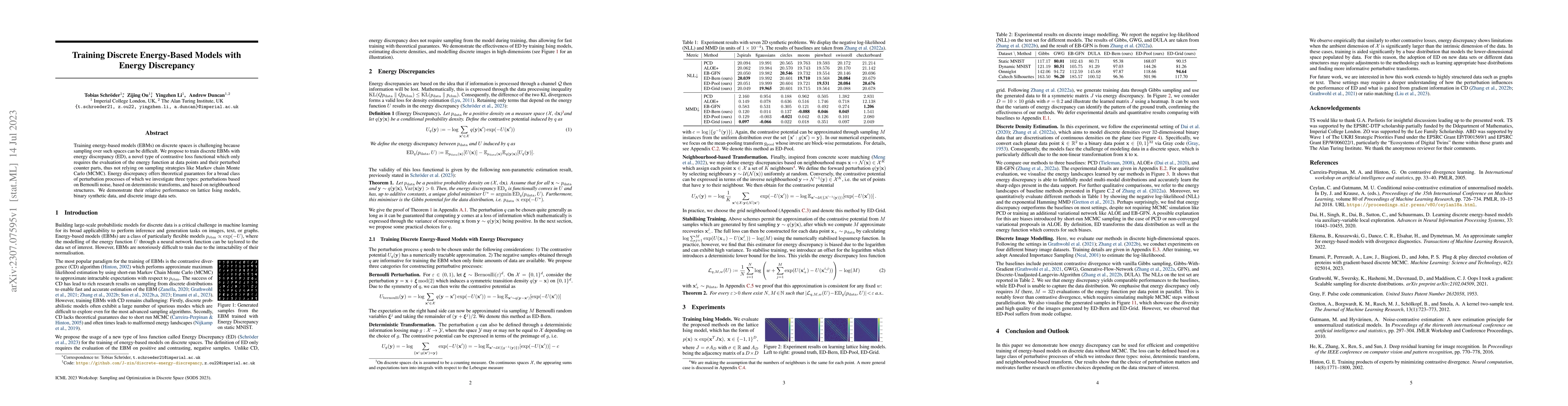 Thumbnail for Training Discrete Energy-Based Models with Energy Discrepancy