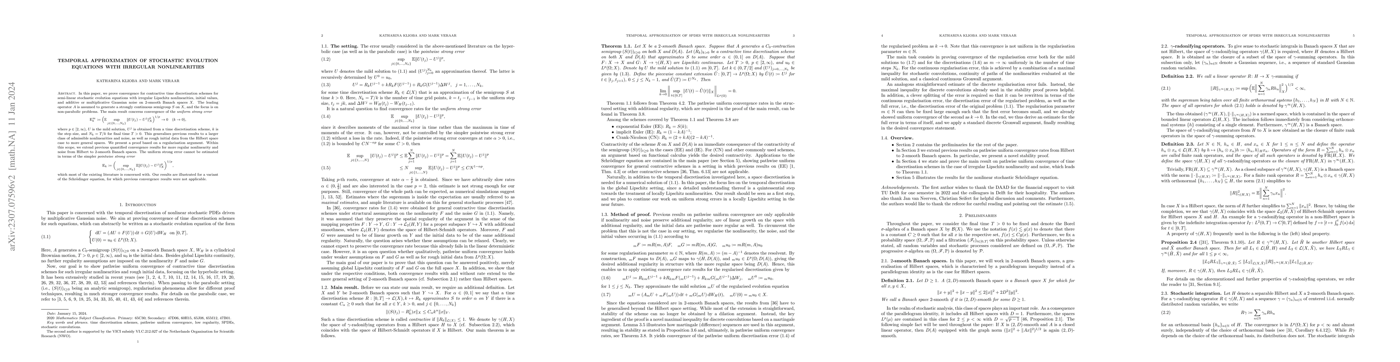 Thumbnail for Temporal approximation of stochastic evolution equations with irregular
  nonlinearities