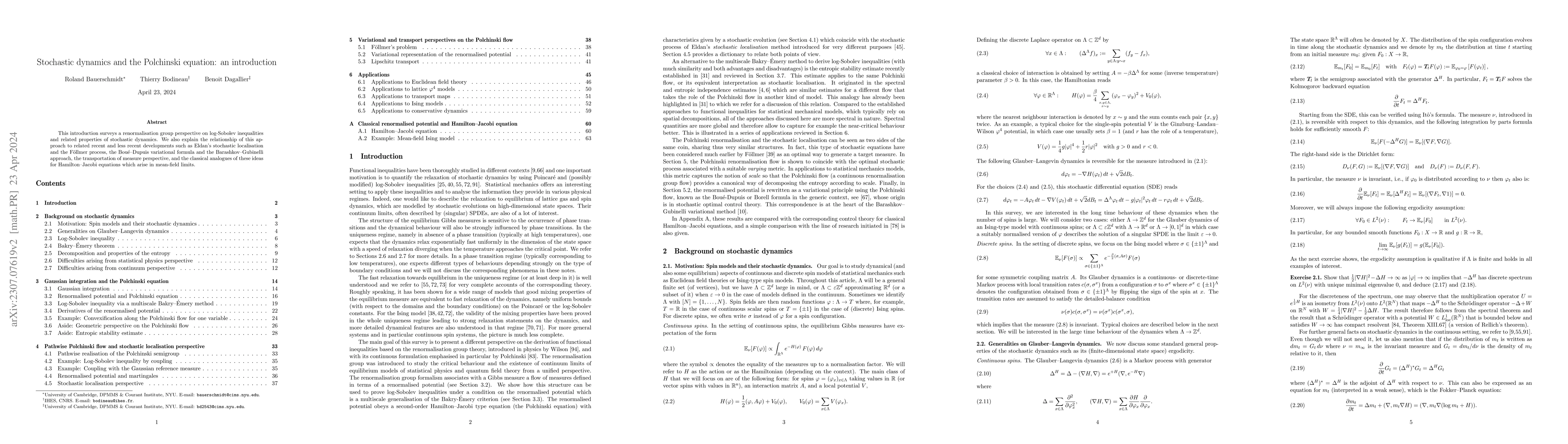 Thumbnail for Stochastic dynamics and the Polchinski equation: an introduction
