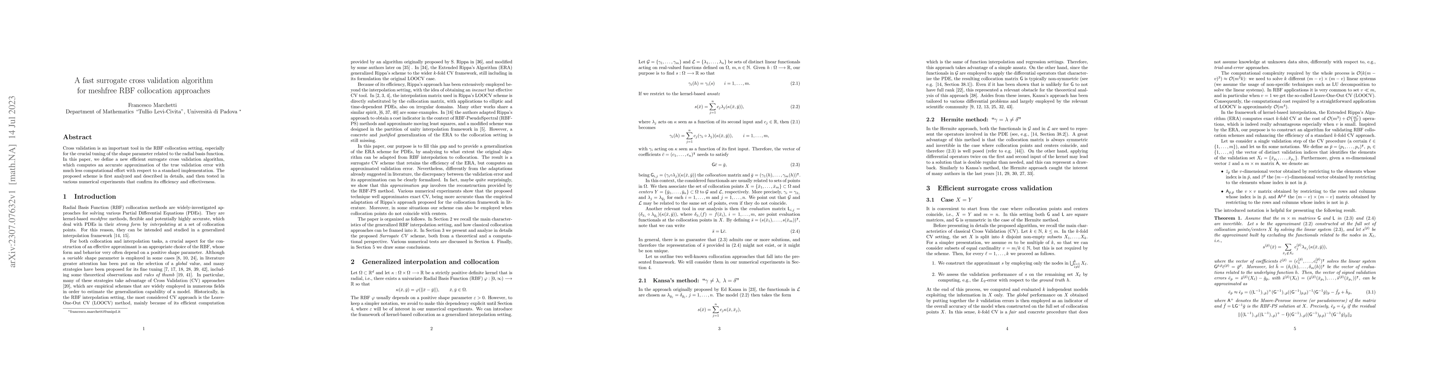 Thumbnail for A fast surrogate cross validation algorithm for meshfree RBF collocation
  approaches