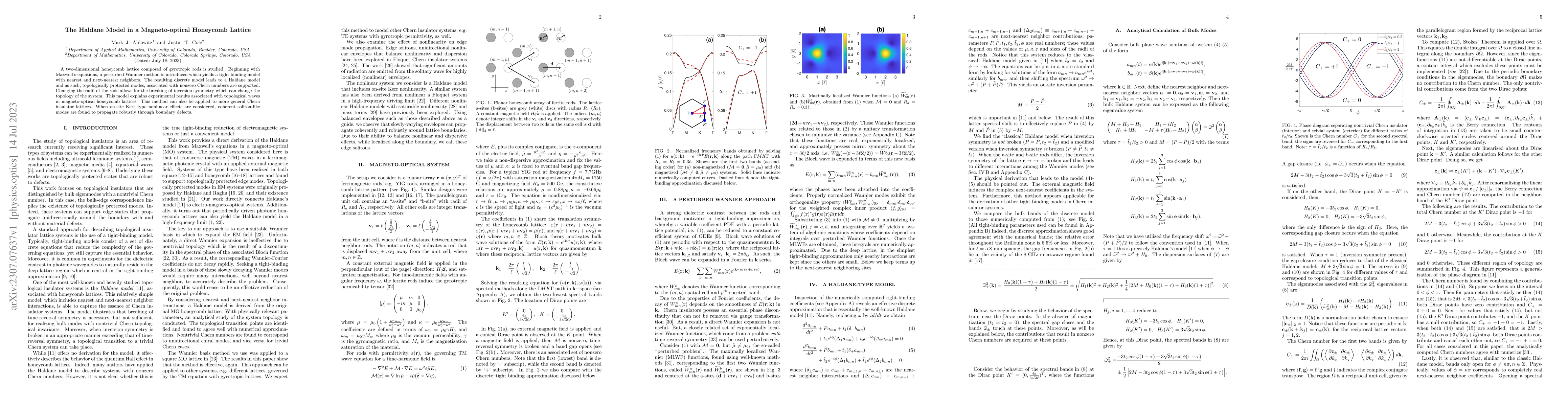 Thumbnail for The Haldane Model in a Magneto-optical Honeycomb Lattice