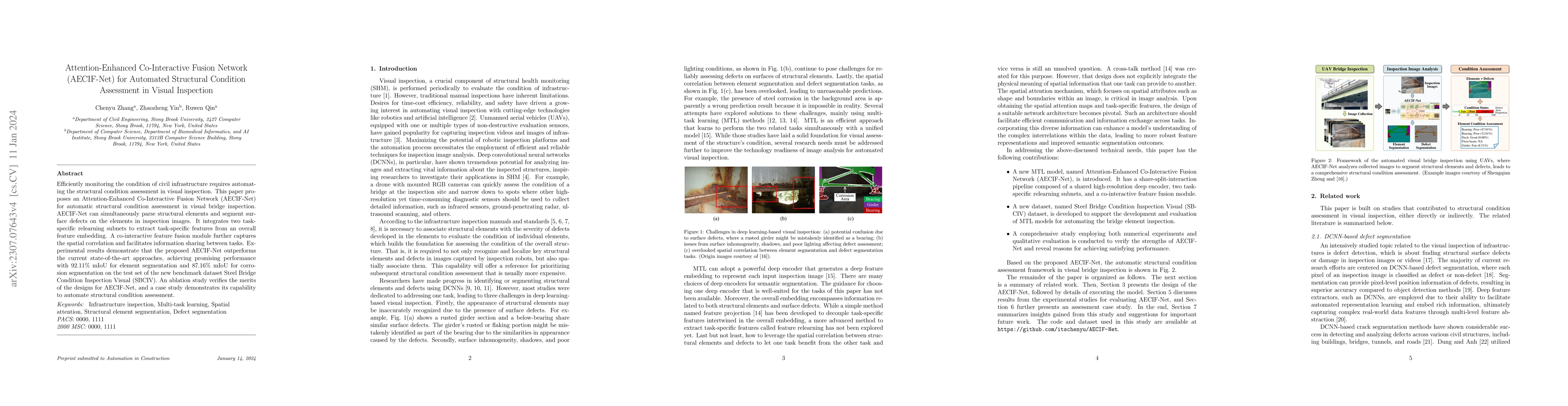 Thumbnail for Attention-Enhanced Co-Interactive Fusion Network (AECIF-Net) for
  Automated Structural Condition Assessment in Visual Inspection