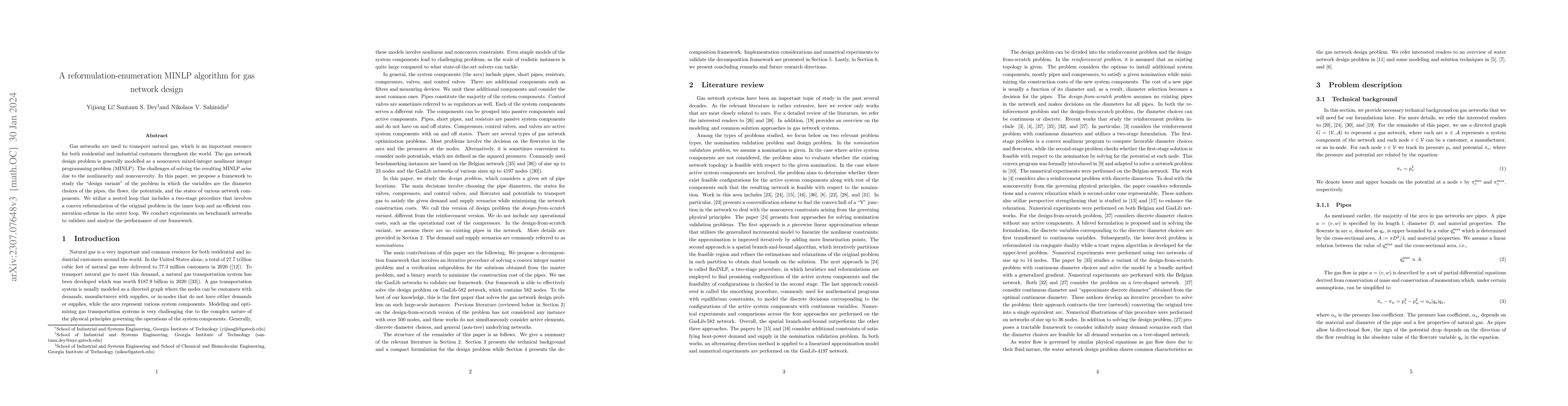 Thumbnail for A reformulation-enumeration MINLP algorithm for gas network design