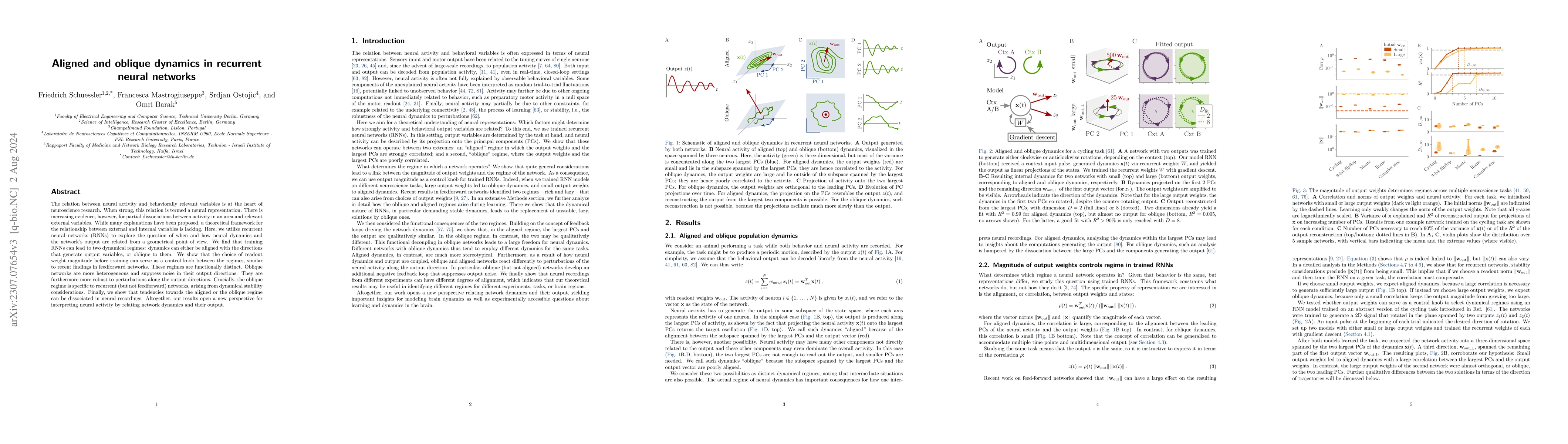 Thumbnail for Aligned and oblique dynamics in recurrent neural networks