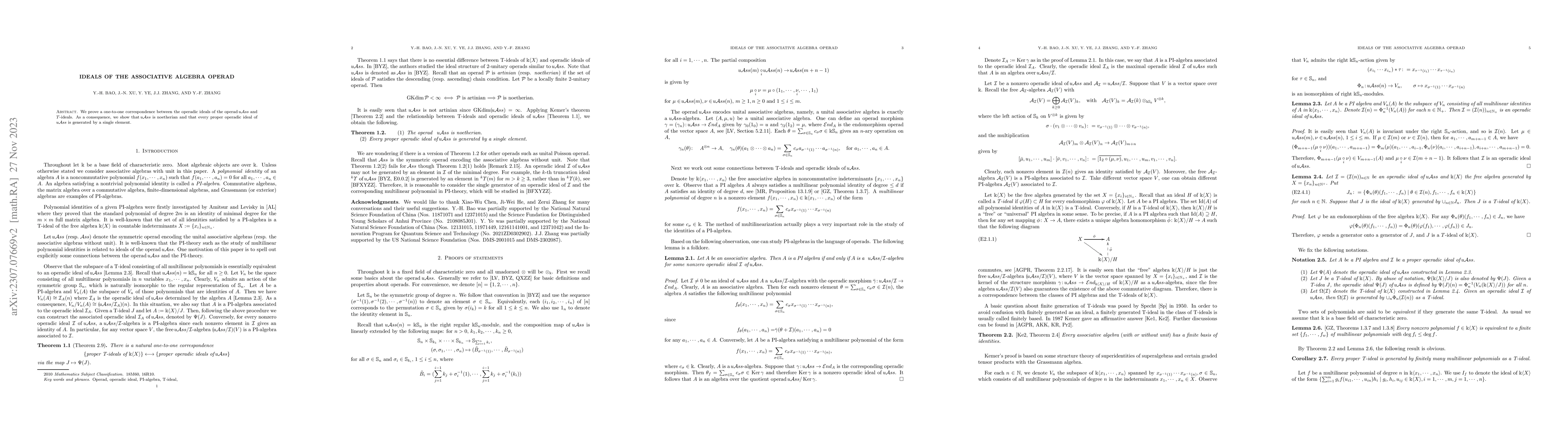 Thumbnail for Ideals of the associative algebra operad