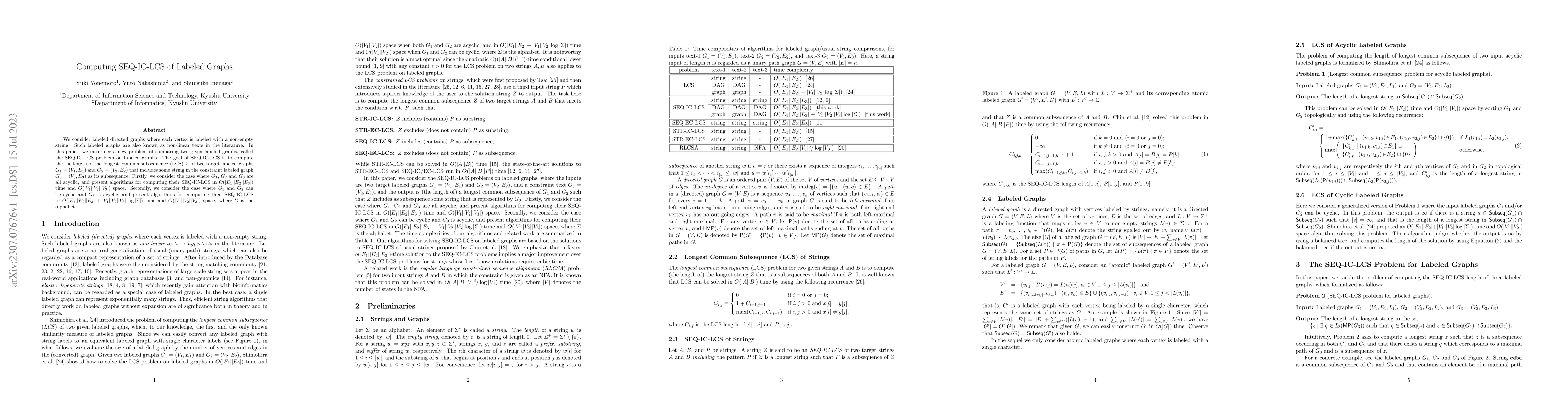 Thumbnail for Computing SEQ-IC-LCS of Labeled Graphs