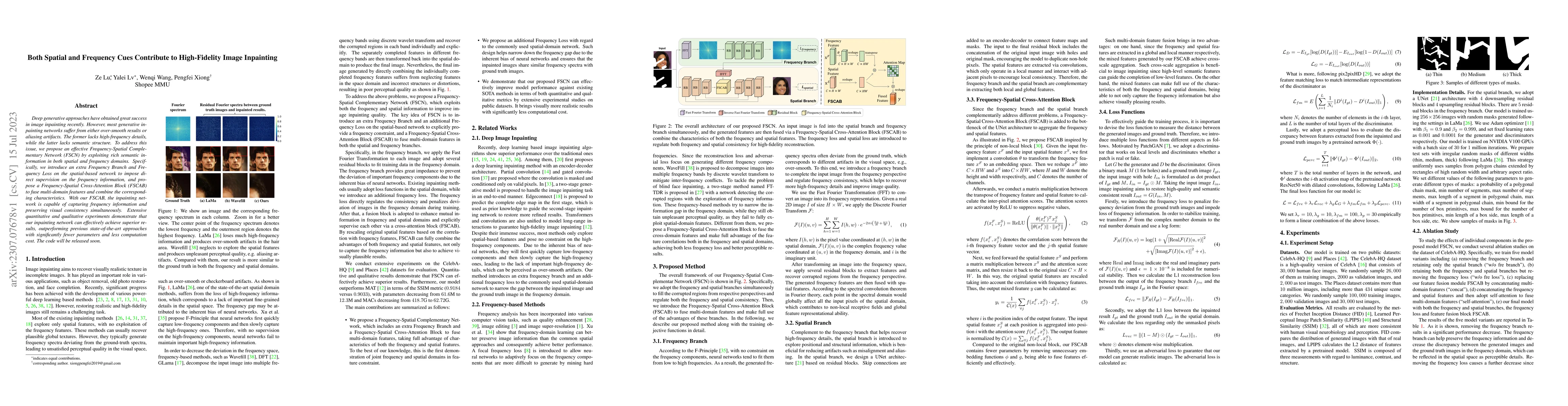 Thumbnail for Both Spatial and Frequency Cues Contribute to High-Fidelity Image
  Inpainting