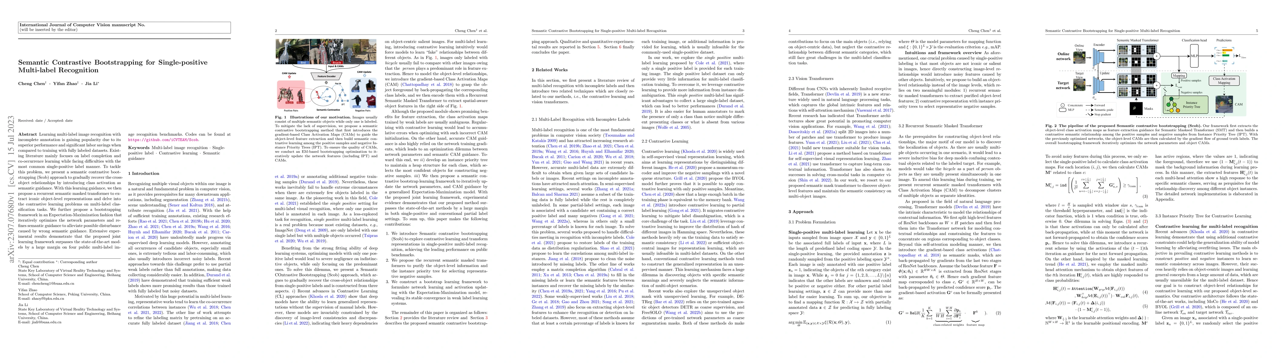Thumbnail for Semantic Contrastive Bootstrapping for Single-positive Multi-label
  Recognition