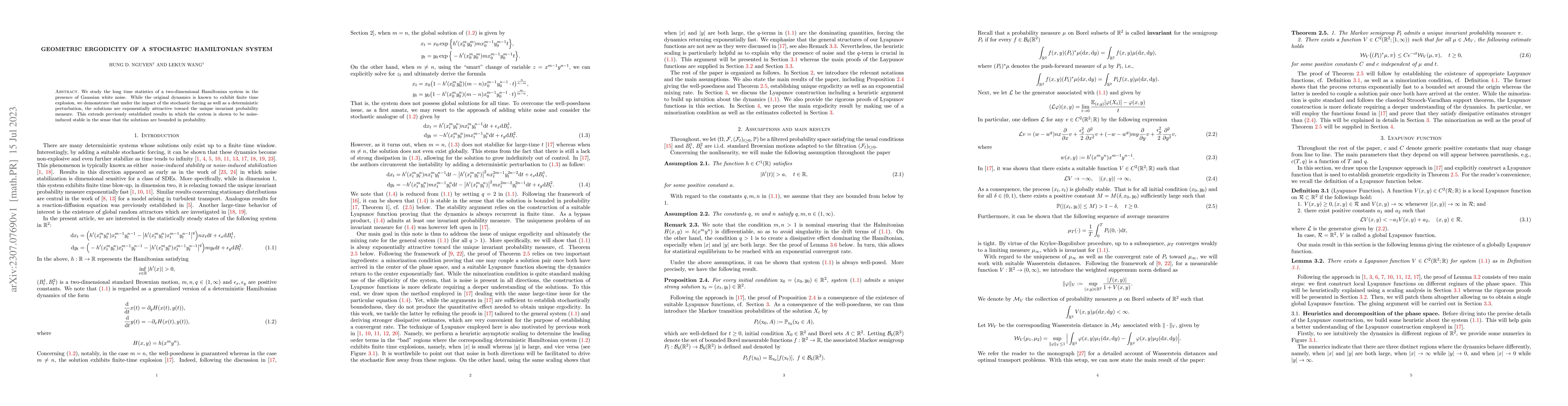 Thumbnail for Geometric ergodicity of a stochastic Hamiltonian system