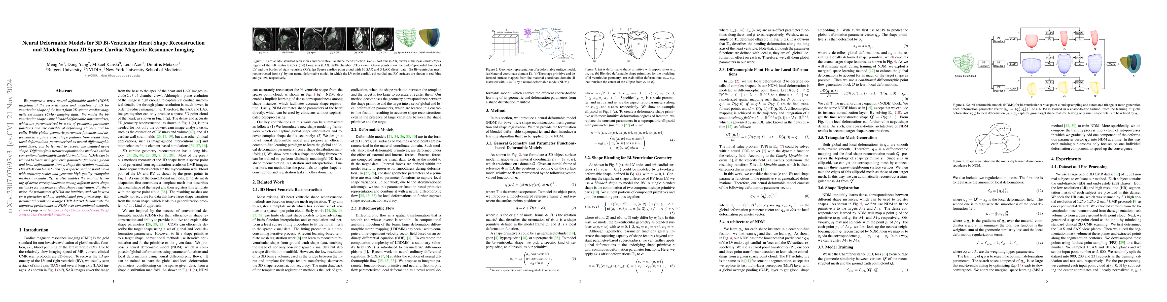 Thumbnail for Neural Deformable Models for 3D Bi-Ventricular Heart Shape
  Reconstruction and Modeling from 2D Sparse Cardiac Magnetic Resonance Imaging
