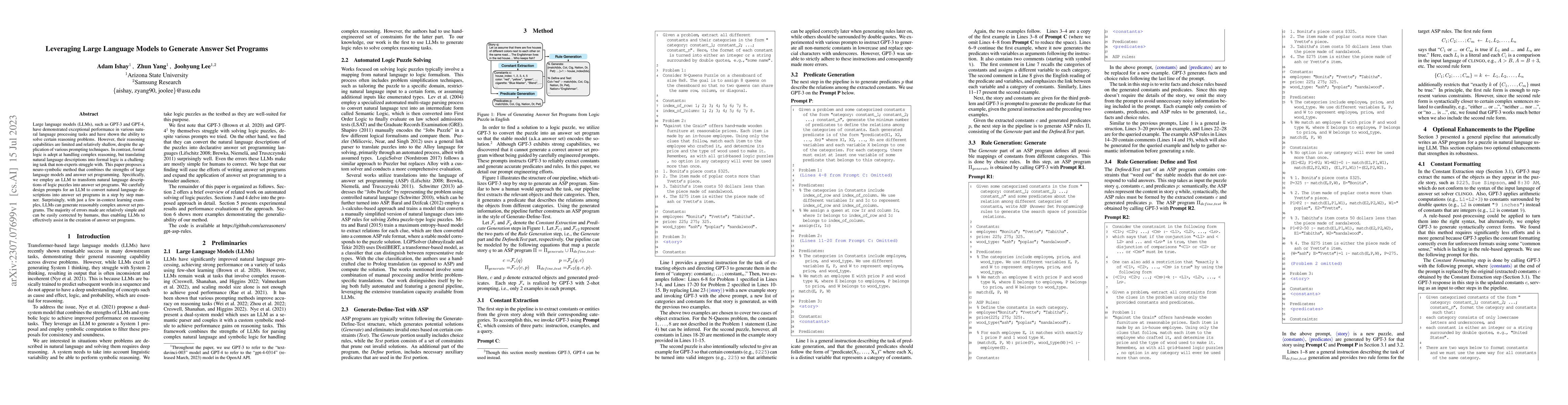 Thumbnail for Leveraging Large Language Models to Generate Answer Set Programs
