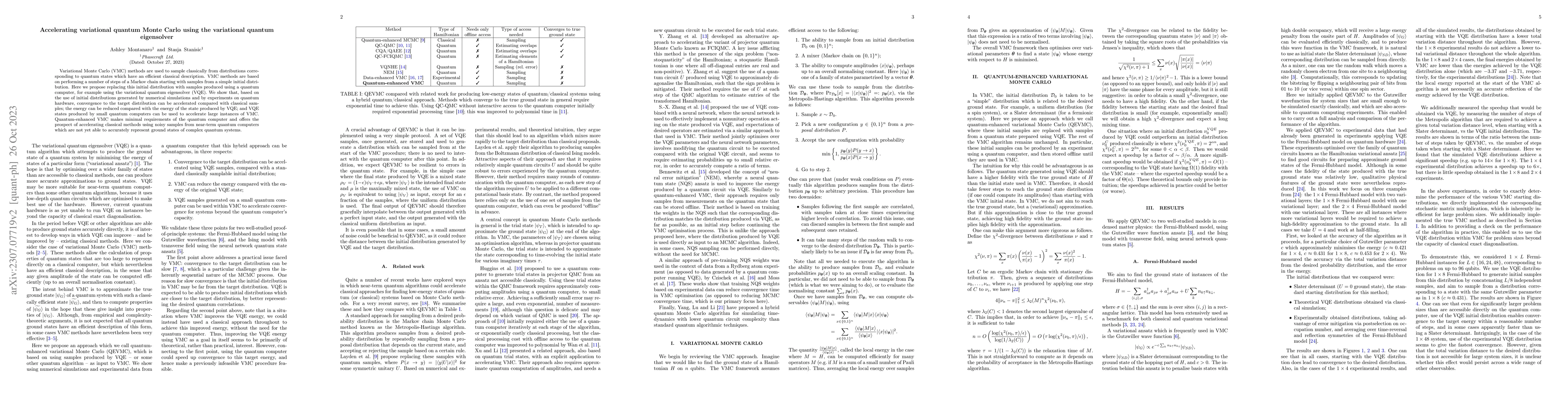 Thumbnail for Accelerating variational quantum Monte Carlo using the variational
  quantum eigensolver