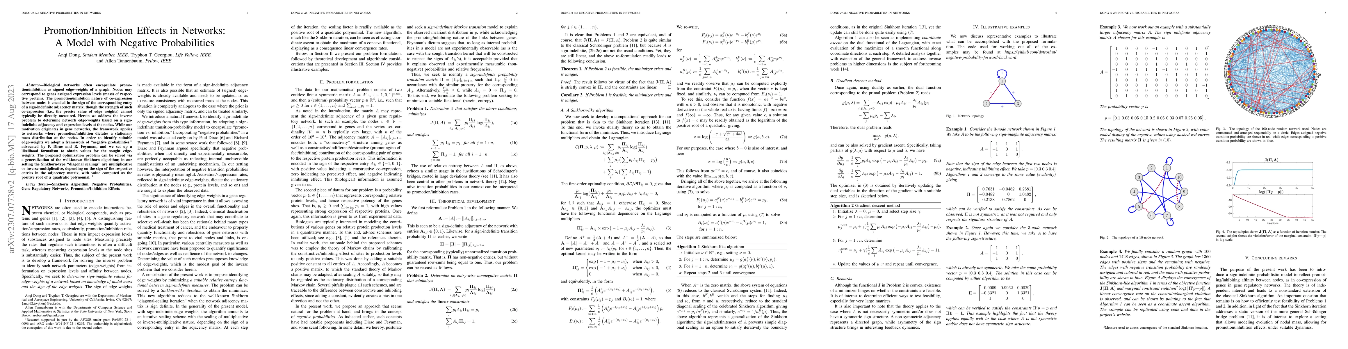 Thumbnail for Promotion/Inhibition Effects in Networks: A Model with Negative
  Probabilities