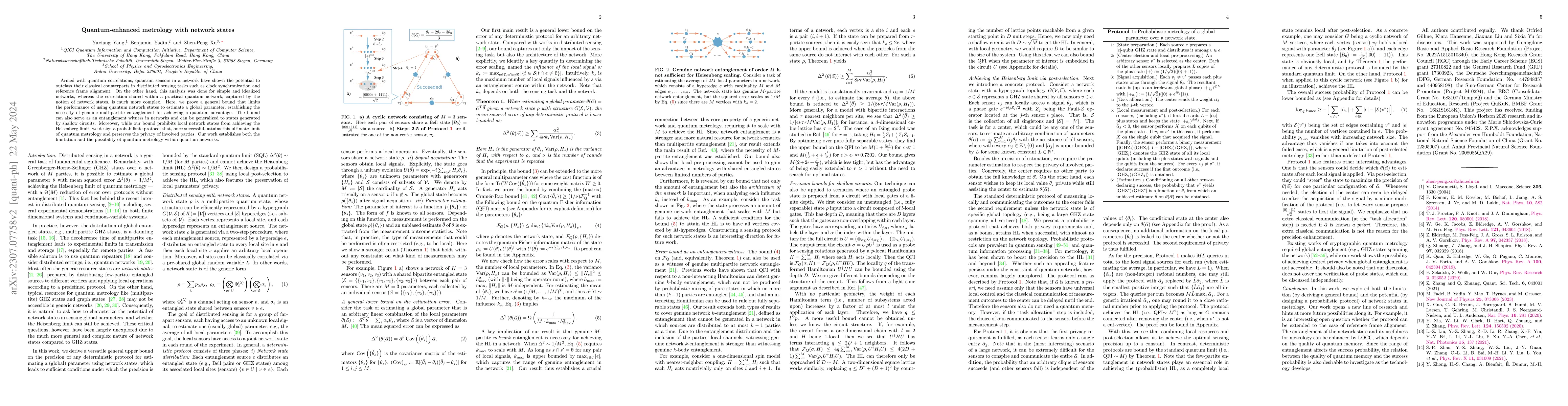 Thumbnail for Quantum-enhanced metrology with network states
