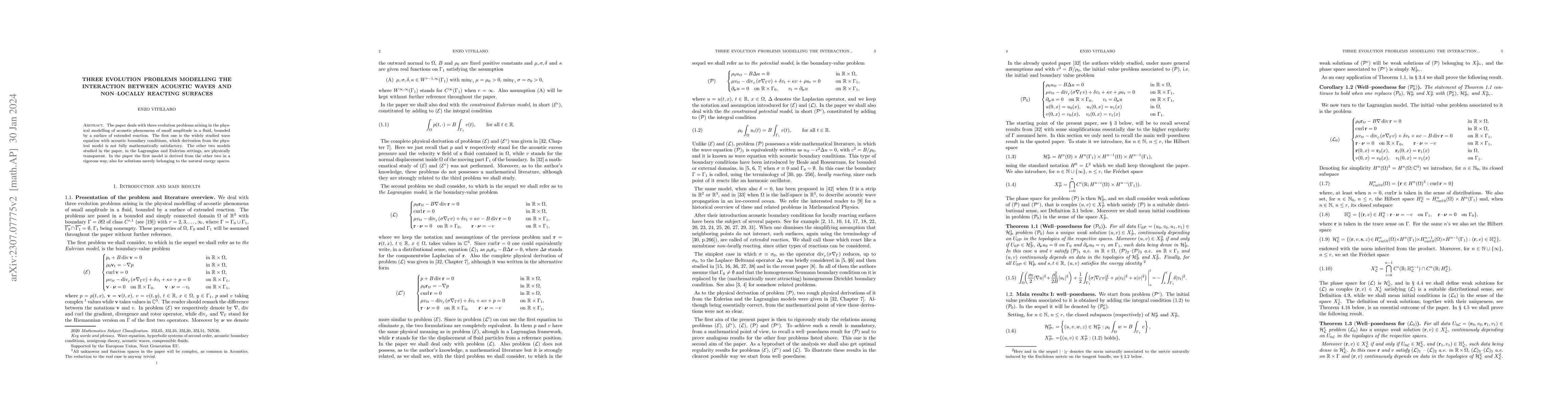 Thumbnail for Three evolution problems modelling the interaction between acoustic
  waves and non-locally reacting surfaces
