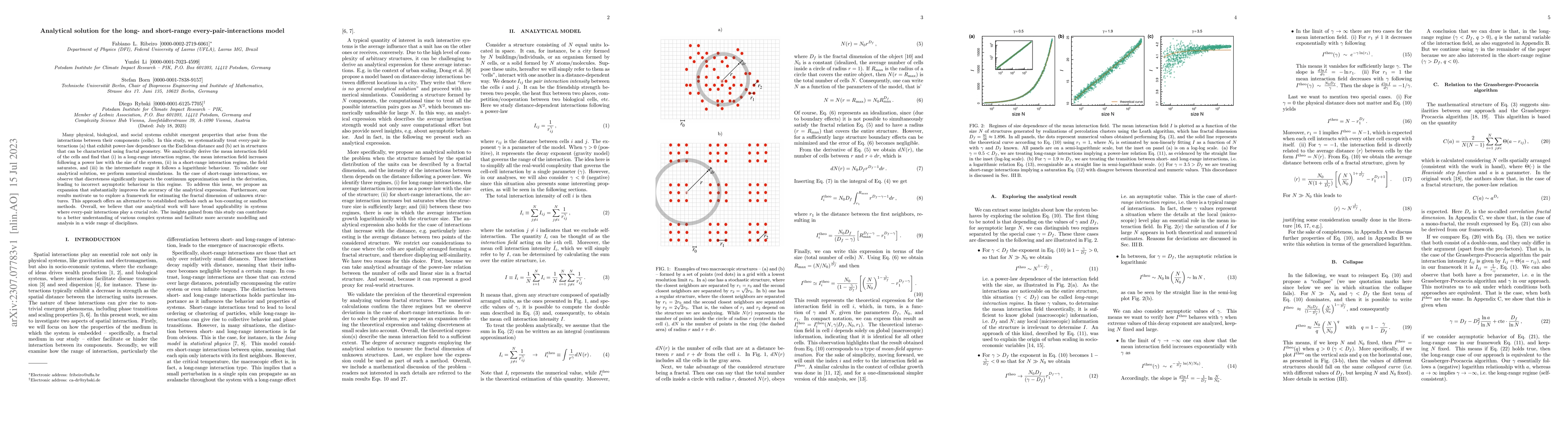 Thumbnail for Analytical solution for the long- and short-range
  every-pair-interactions model