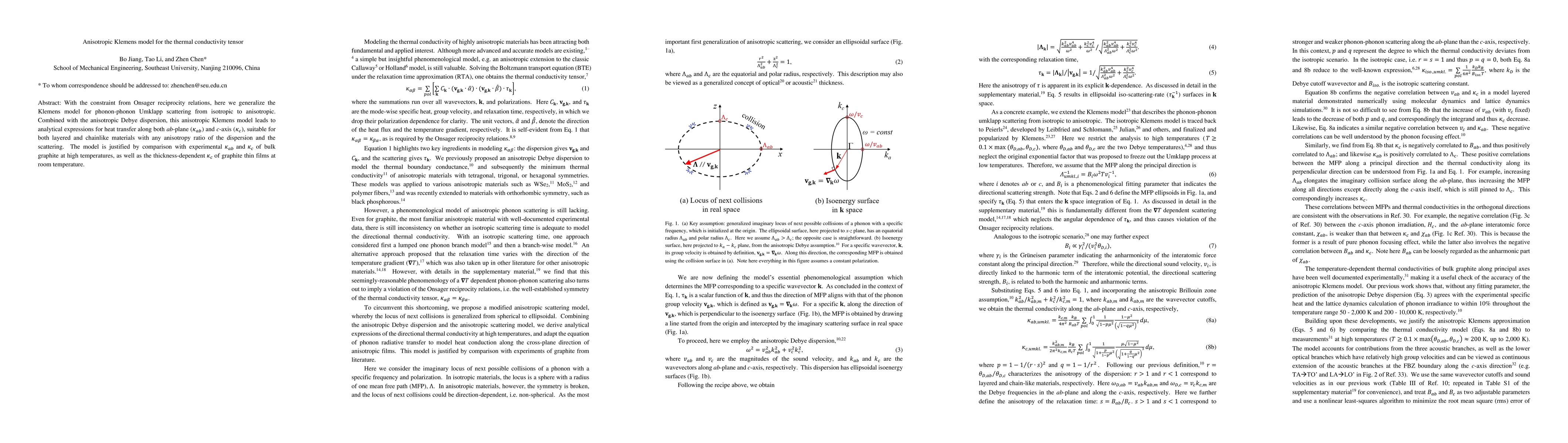 Thumbnail for Anisotropic Klemens model for the thermal conductivity tensor
