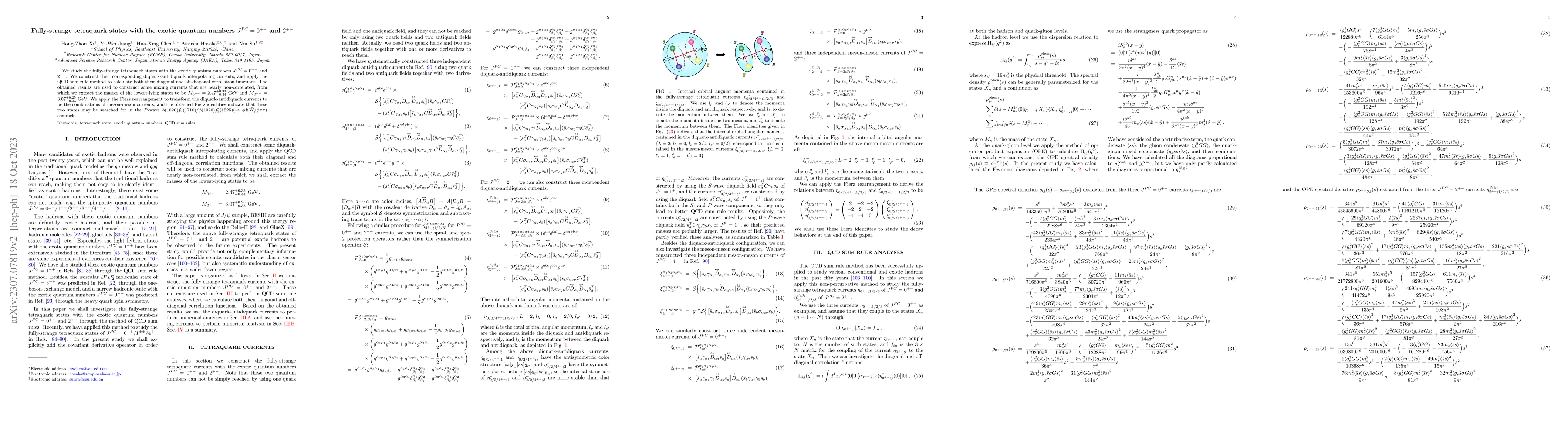 Thumbnail for Fully-strange tetraquark states with the exotic quantum numbers $J^{PC}
  = 0^{+-}$ and $2^{+-}$