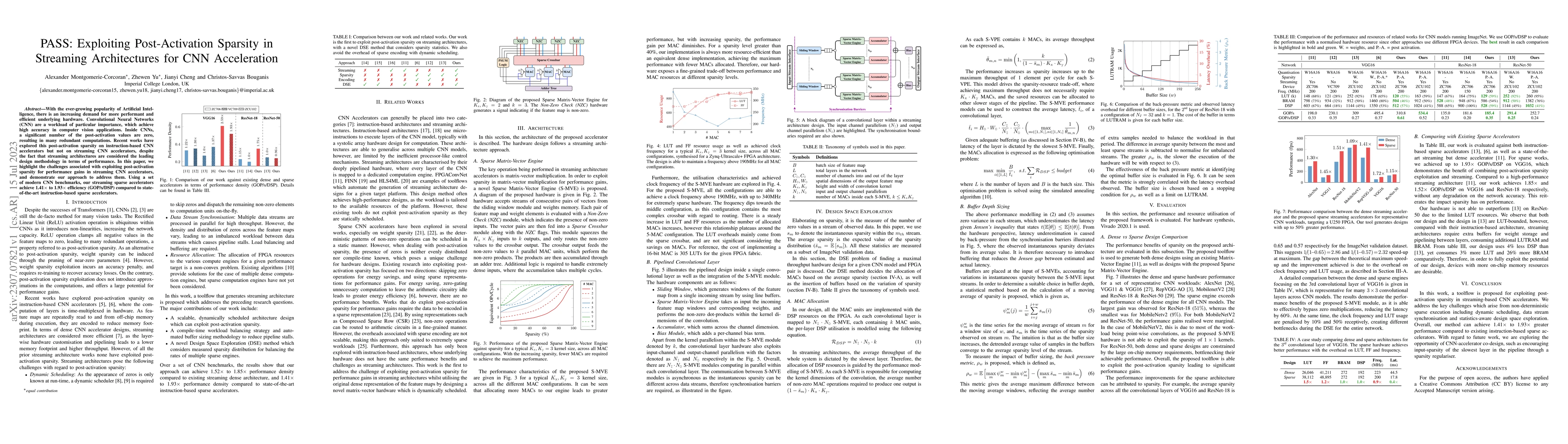 Thumbnail for PASS: Exploiting Post-Activation Sparsity in Streaming Architectures for
  CNN Acceleration