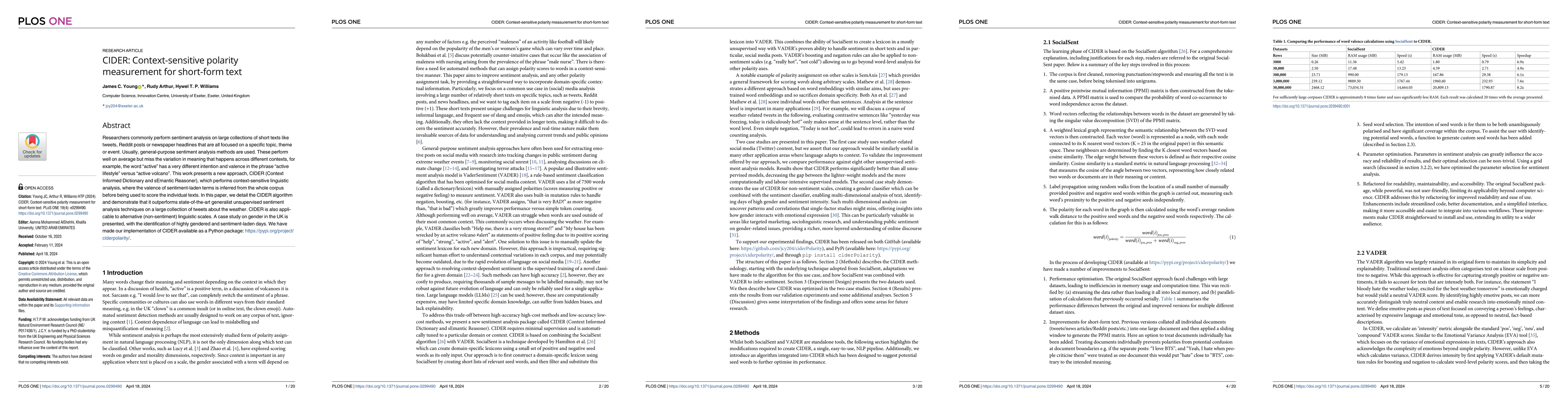 Thumbnail for CIDER: Context sensitive sentiment analysis for short-form text