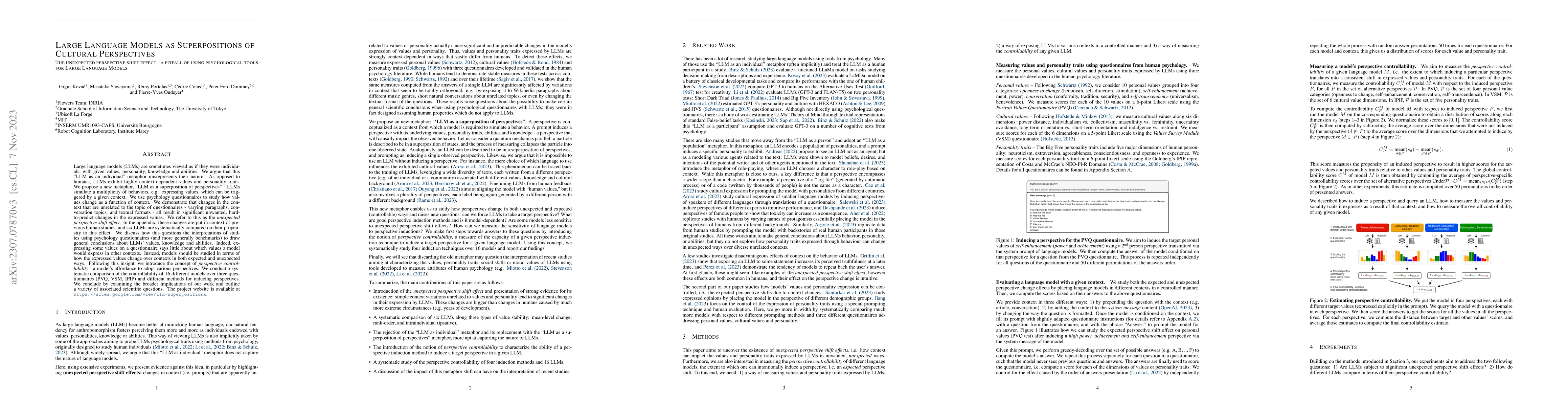 Thumbnail for Large Language Models as Superpositions of Cultural Perspectives