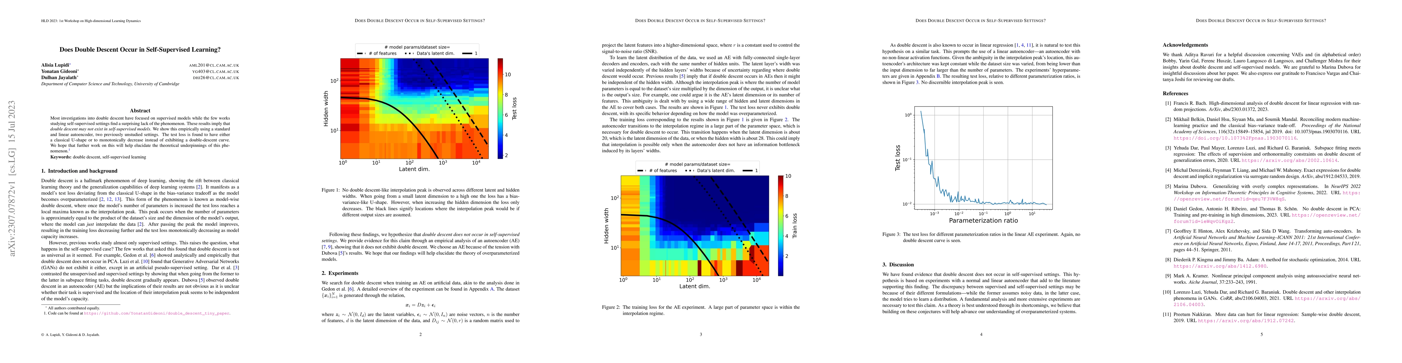 Thumbnail for Does Double Descent Occur in Self-Supervised Learning?