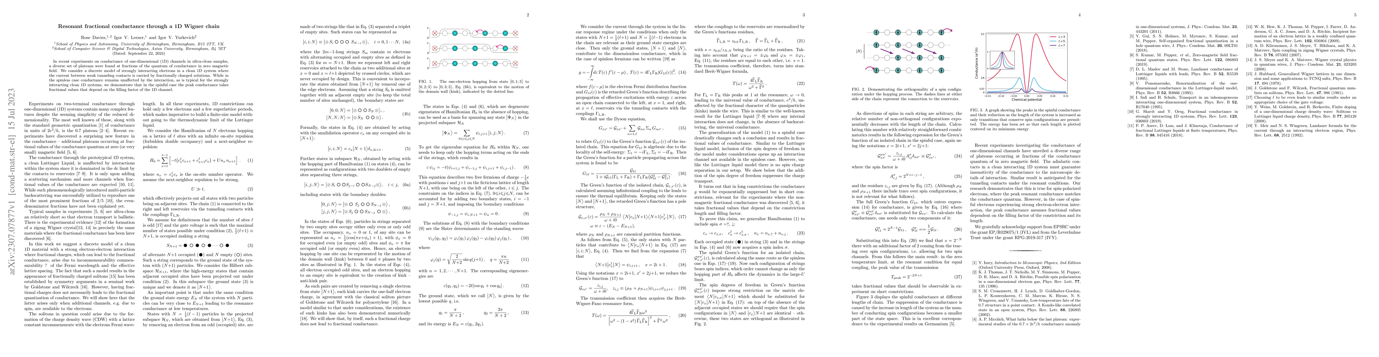 Thumbnail for Resonant fractional conductance through a 1D Wigner chain