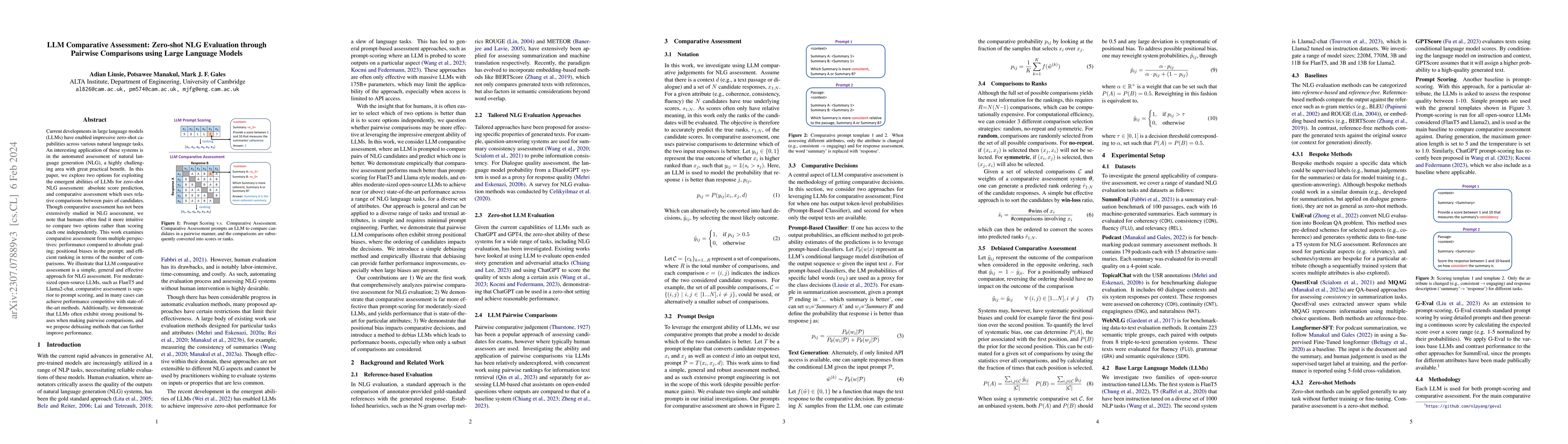 Thumbnail for LLM Comparative Assessment: Zero-shot NLG Evaluation through Pairwise
  Comparisons using Large Language Models