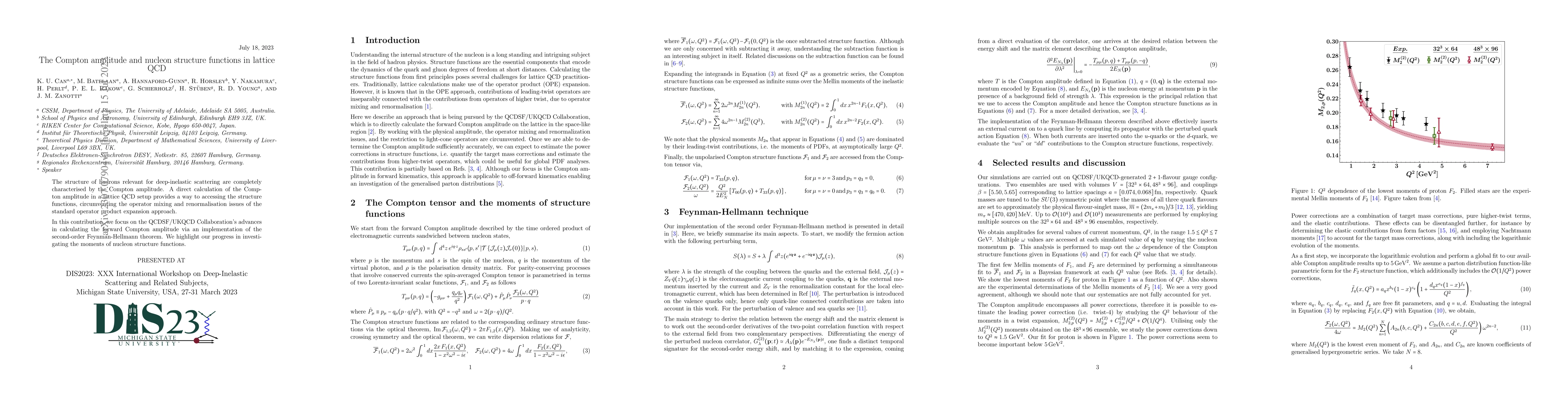 Thumbnail for The Compton amplitude and nucleon structure functions in lattice QCD