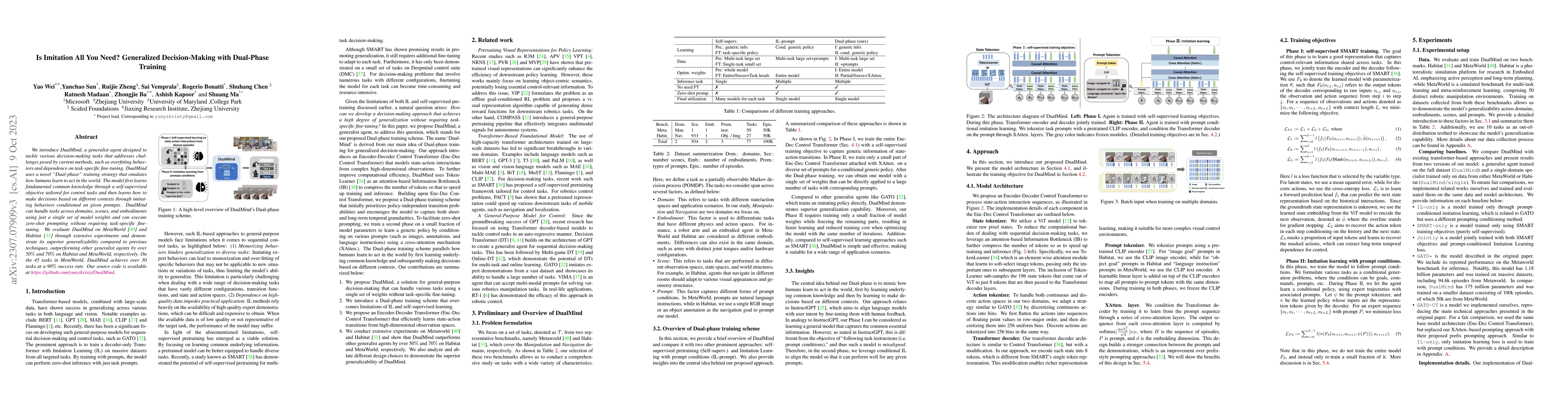 Thumbnail for Is Imitation All You Need? Generalized Decision-Making with Dual-Phase
  Training