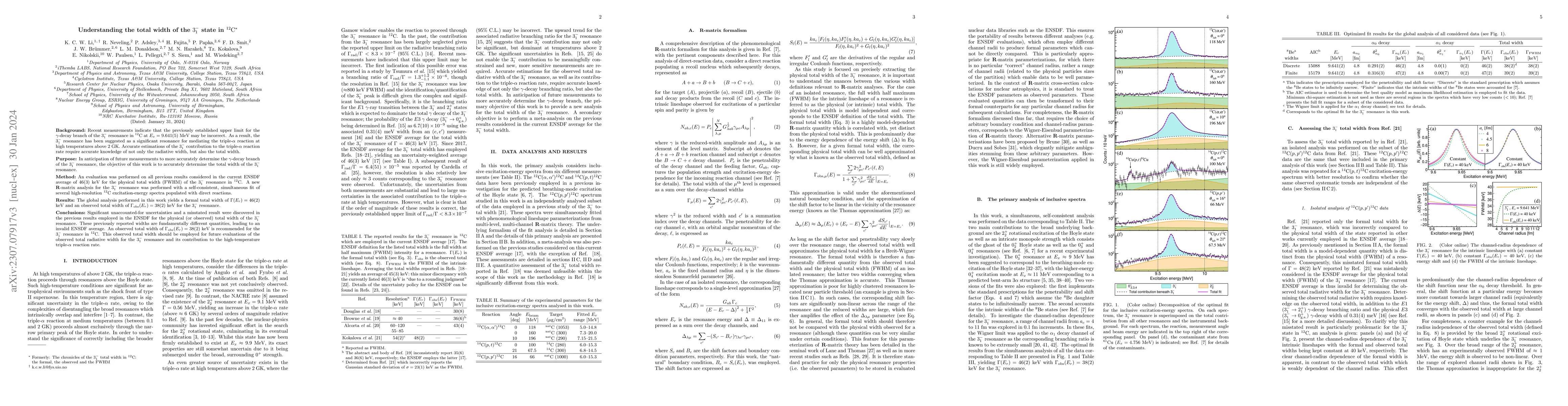 Thumbnail for Understanding the total width of the $3_{1}^{-}$ state in
  $\mathrm{^{12}C}$