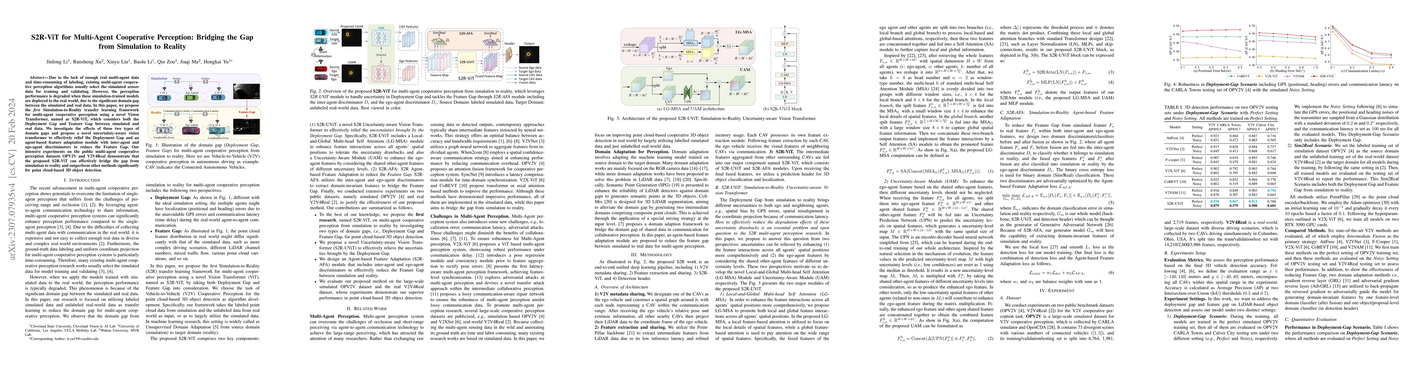 Thumbnail for S2R-ViT for Multi-Agent Cooperative Perception: Bridging the Gap from
  Simulation to Reality
