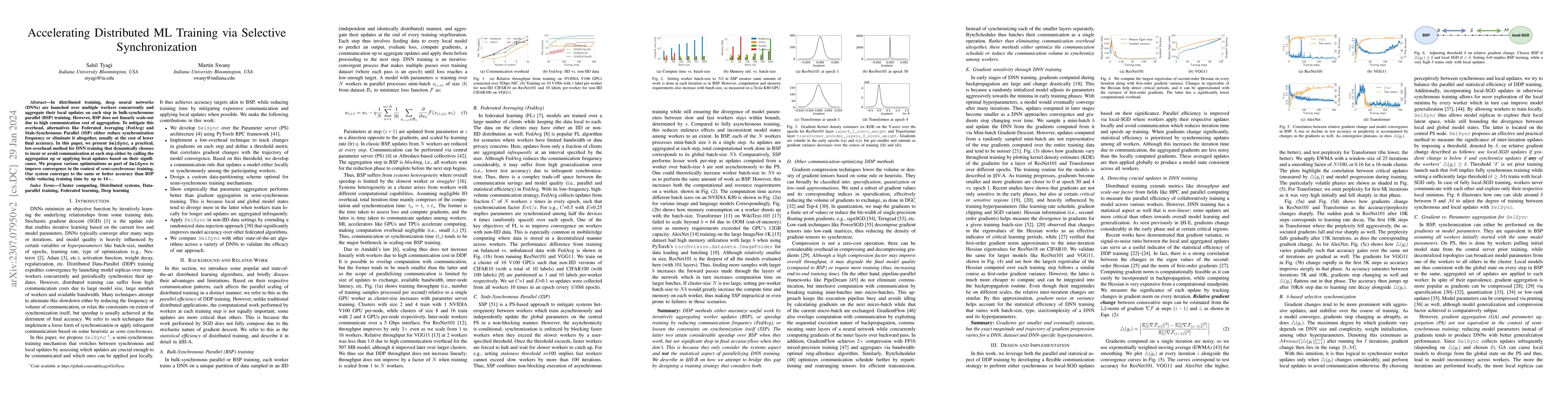 Thumbnail for Accelerating Distributed ML Training via Selective Synchronization