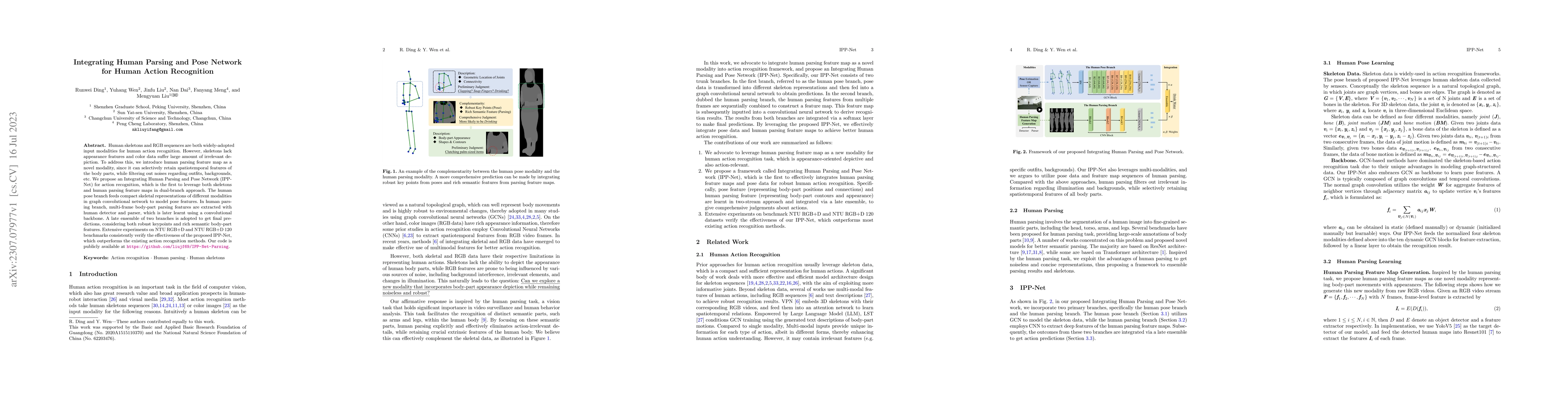 Thumbnail for Integrating Human Parsing and Pose Network for Human Action Recognition