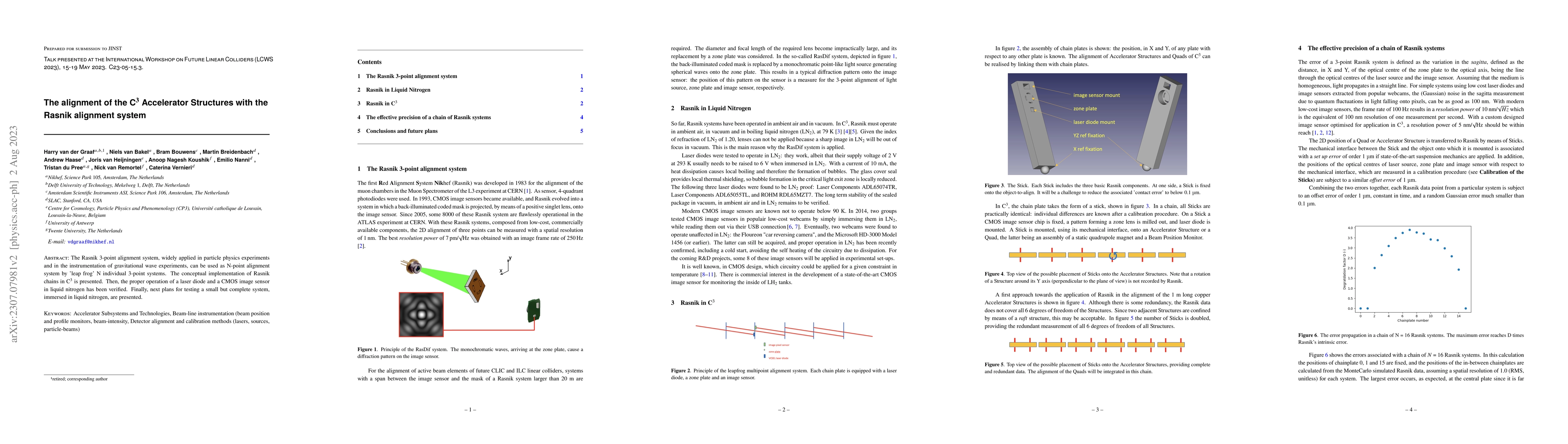 Thumbnail for The alignment of the C3 Accelerator Structures with the Rasnik alignment
  system