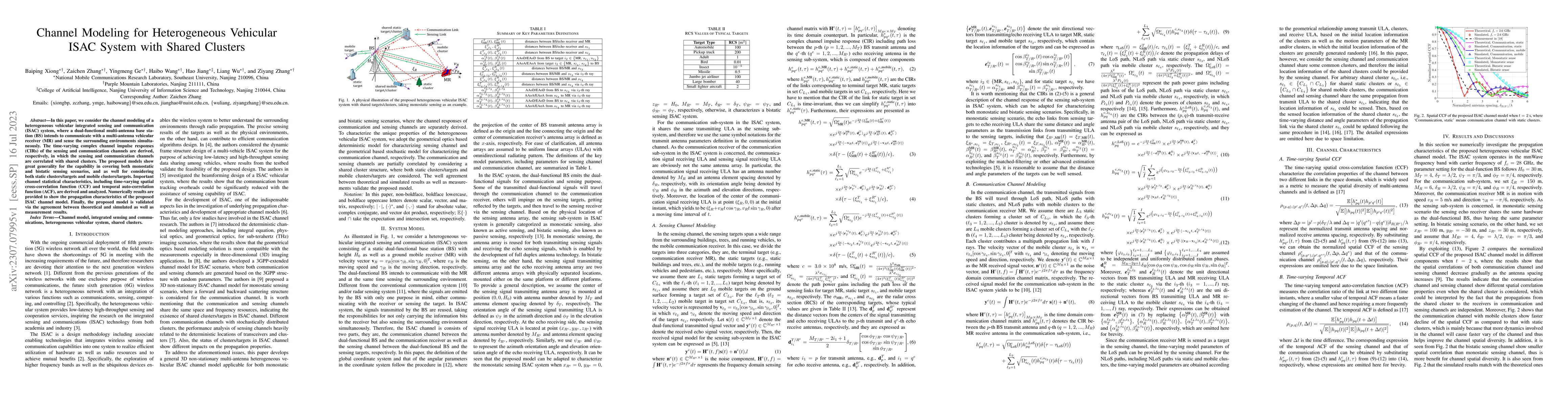 Thumbnail for Channel Modeling for Heterogeneous Vehicular ISAC System with Shared
  Clusters