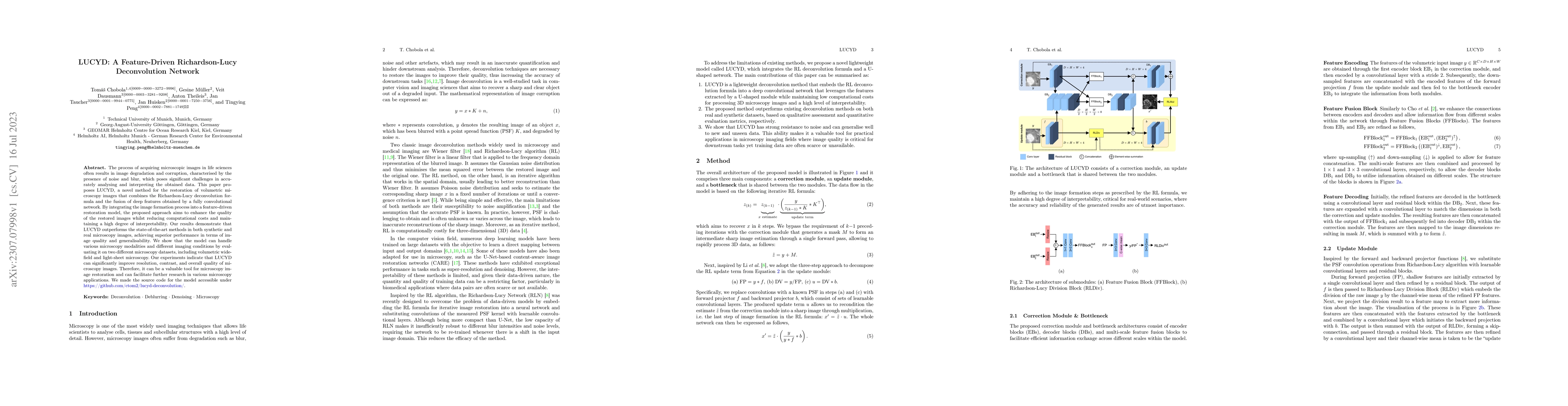 Thumbnail for LUCYD: A Feature-Driven Richardson-Lucy Deconvolution Network