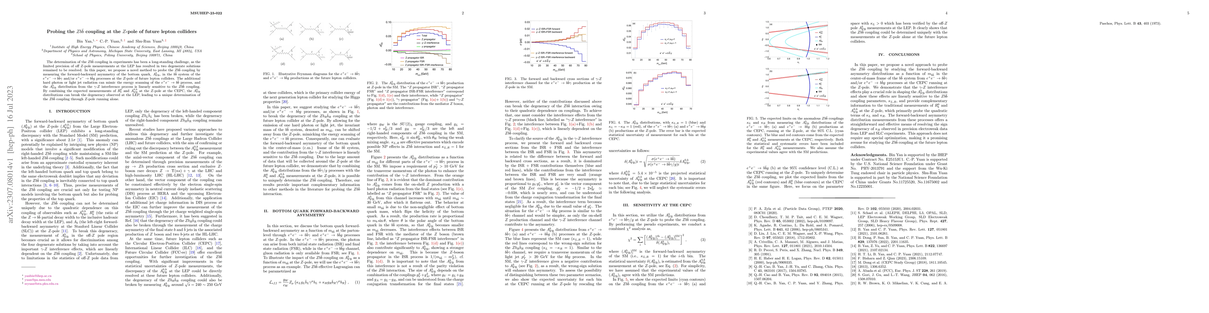 Thumbnail for Probing the $Zb\bar{b}$ coupling at the $Z$-pole of future lepton
  colliders