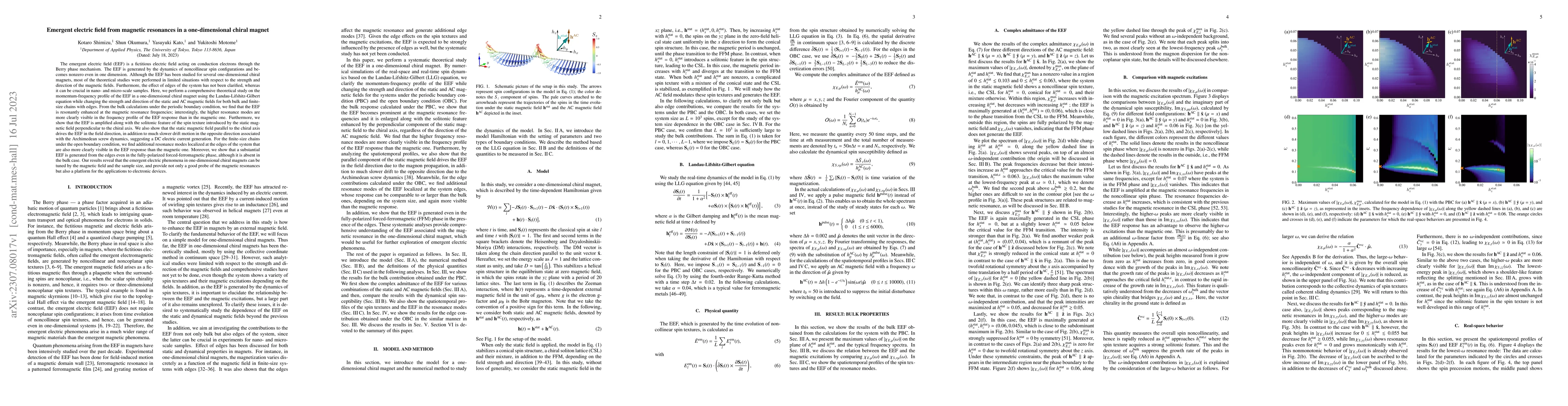 Thumbnail for Emergent electric field from magnetic resonances in a one-dimensional
  chiral magnet