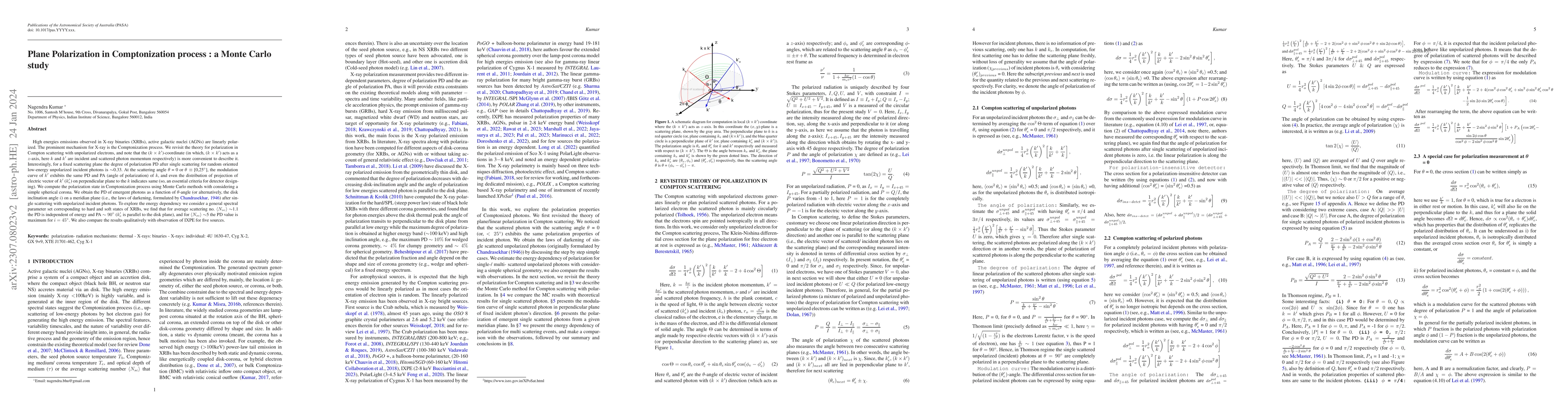 Thumbnail for Plane Polarization in Comptonization process : a Monte Carlo study
