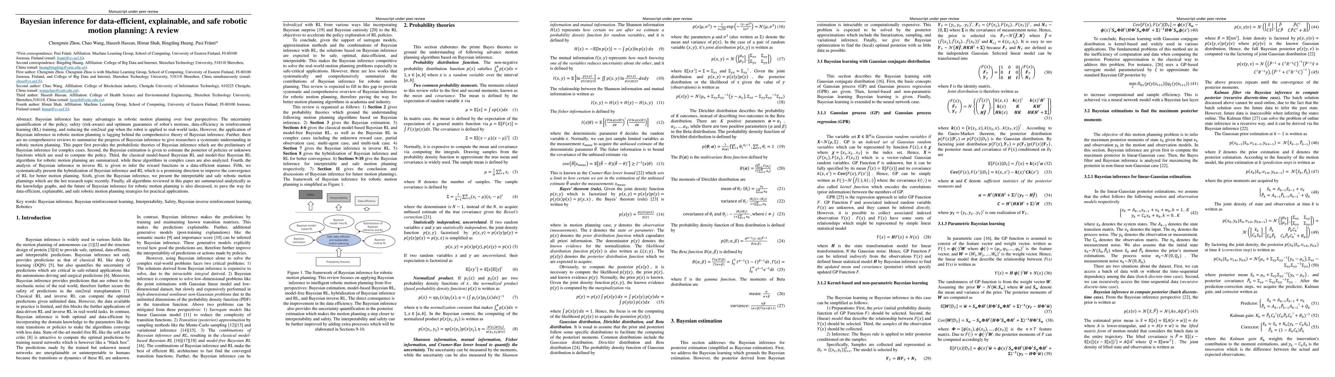Thumbnail for Bayesian inference for data-efficient, explainable, and safe robotic
  motion planning: A review